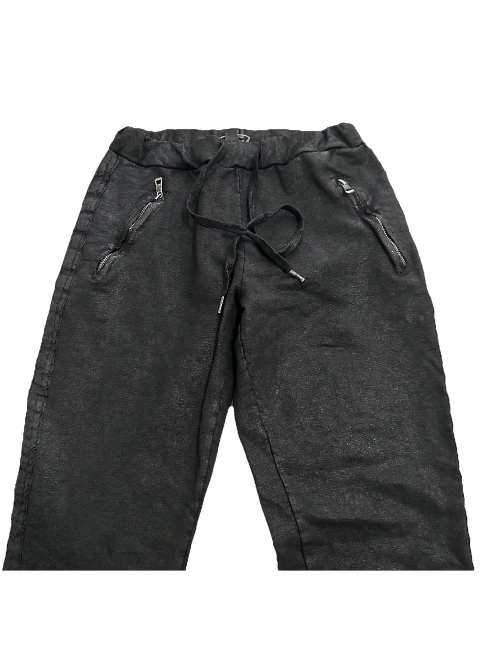 nostalgia women’s Elastic Waist &Drawstring pants Black Sz M made in Italy